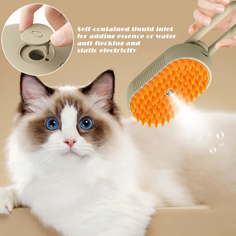 Pet Steam Brush 3-in-1