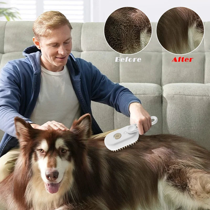 Pet Steam Brush 3-in-1