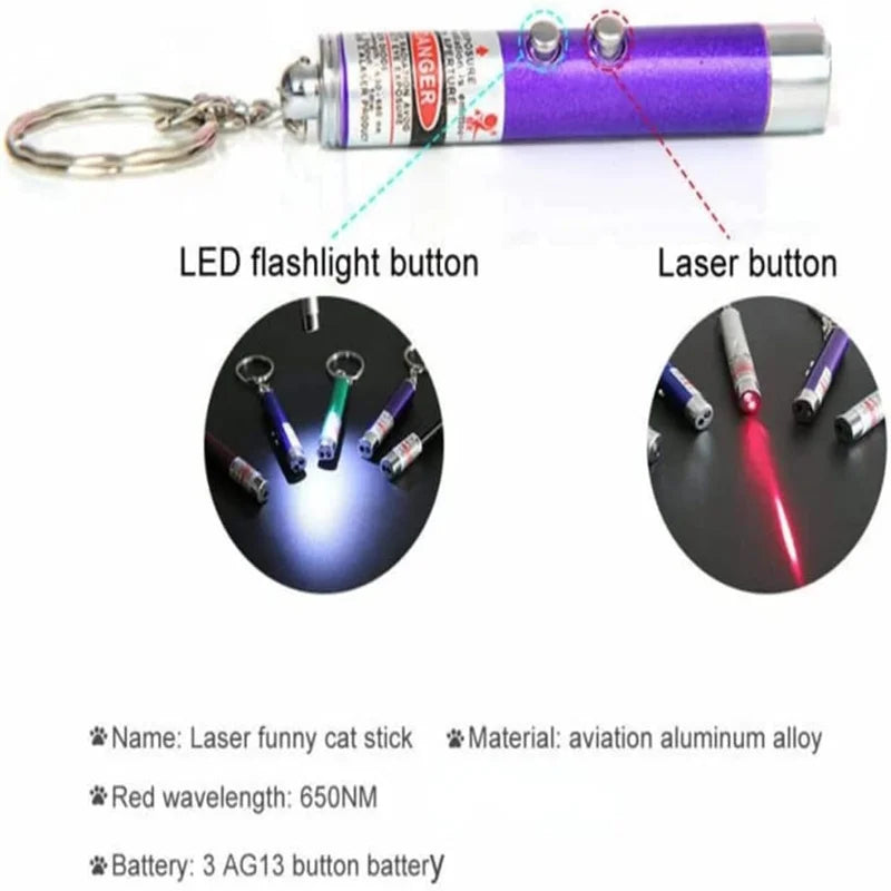 Mini Cat Dog Fun Laser Pointer 2-in-1