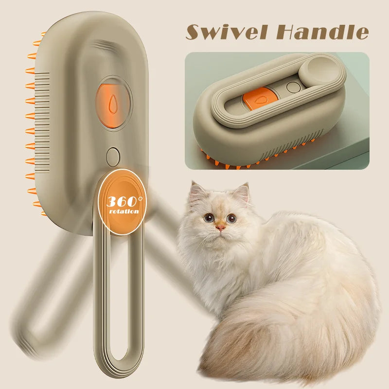 Pet Steam Brush 3-in-1