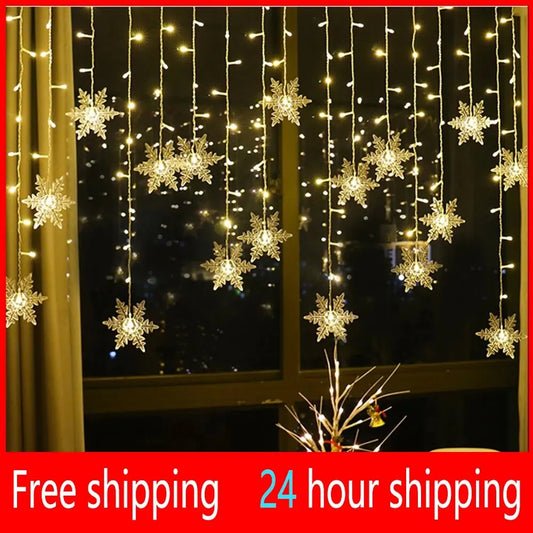 3.5M LED Snowflake Curtain Lights