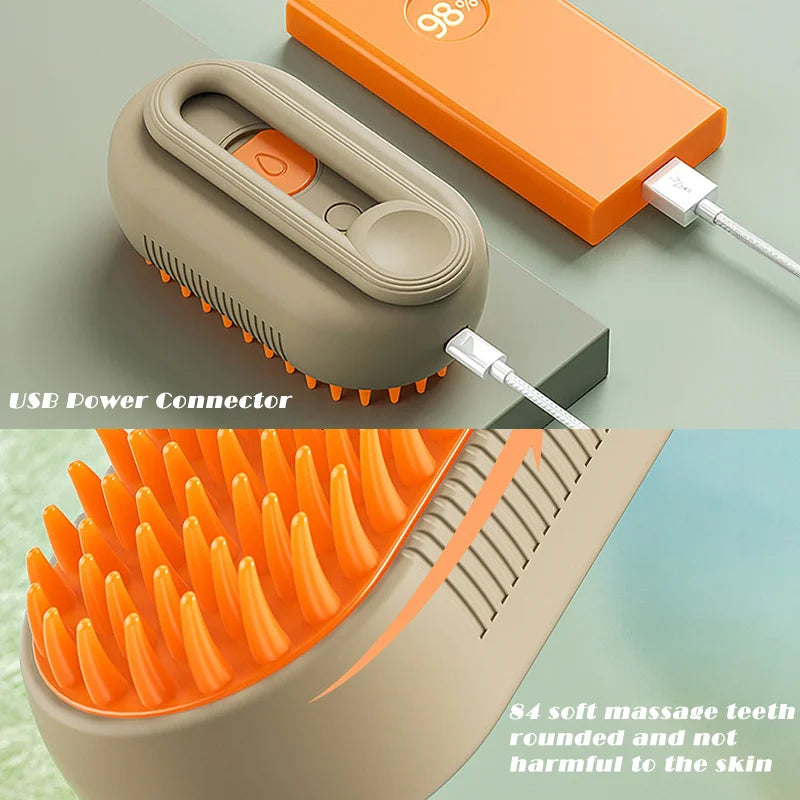 Pet Steam Brush 3-in-1